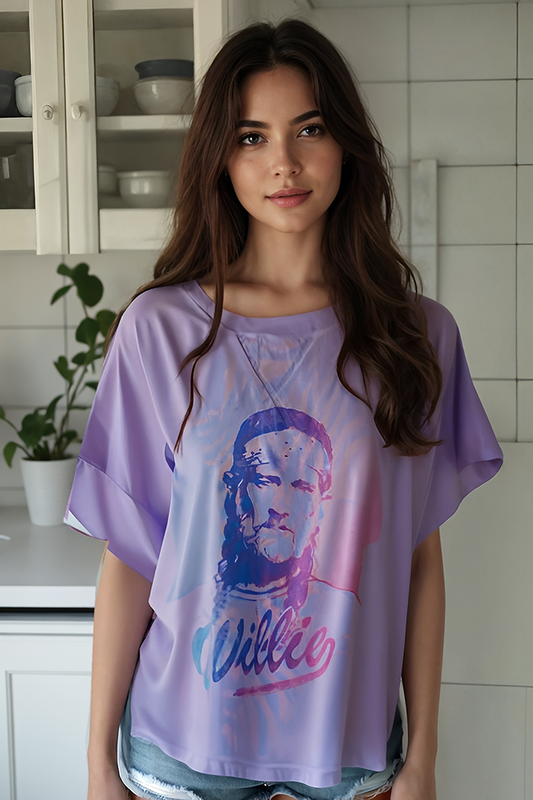 Willie Nelson Purple Sky Tee
