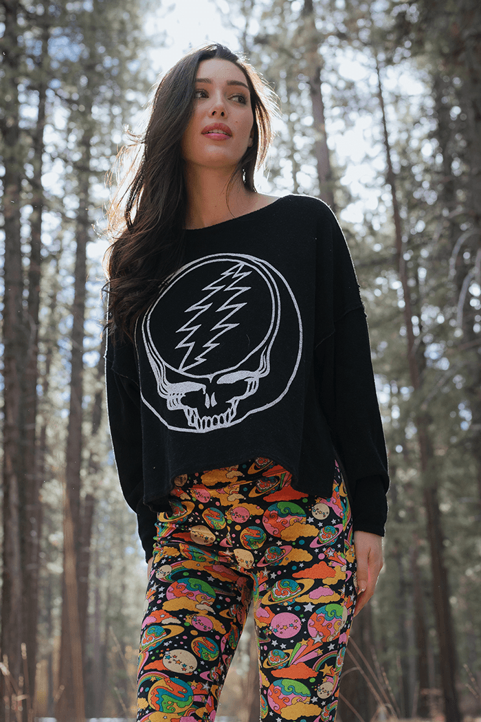 Grateful Dead Stealie Oversized Long Sleeve Top - Life Clothing Co
