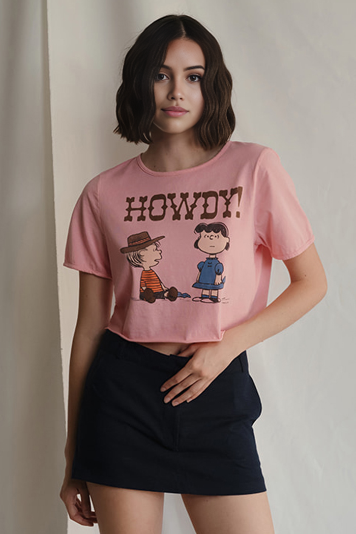Howdy Peanuts Crop Tee