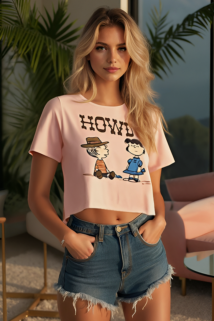Howdy Peanuts Crop Tee