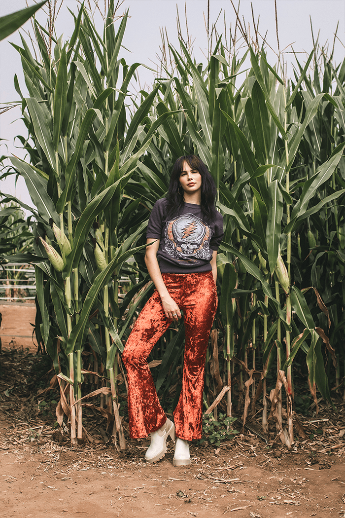 Mel Burgundy Velvet Bells - Life Clothing Co