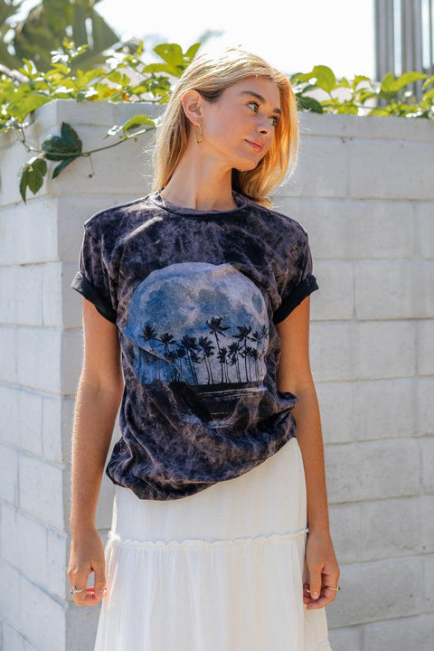 Palm Tree Moon Cloud Tee