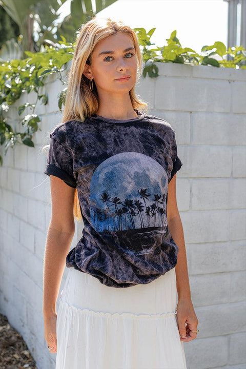 Palm Tree Moon Cloud Tee