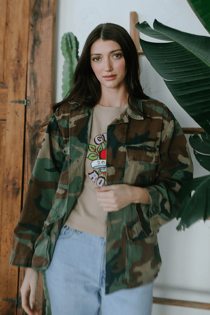 Pin kFloyd Authentic Vintage Camo Army Jacket - Life Clothing Co