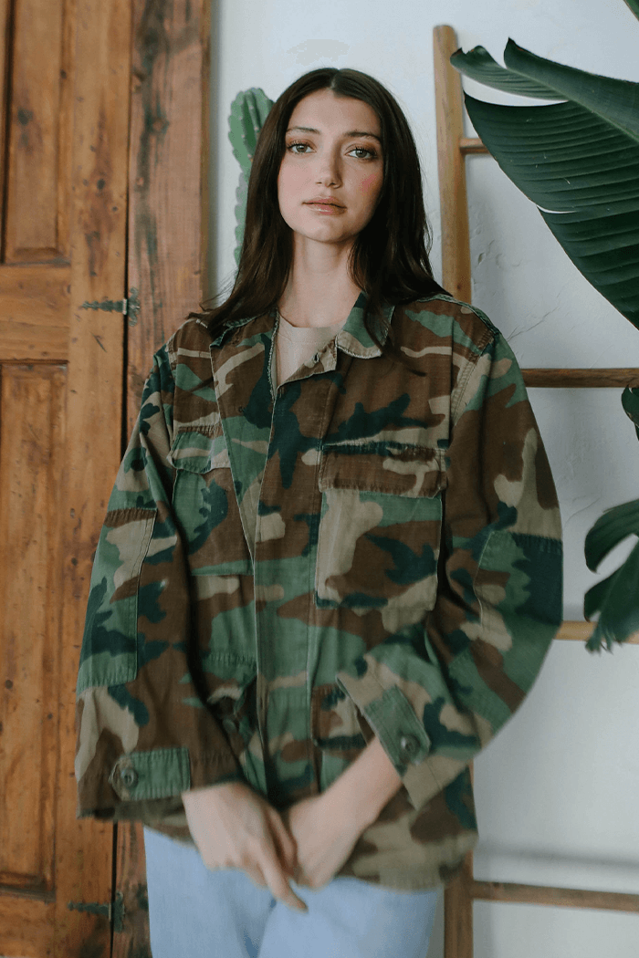 Pin kFloyd Authentic Vintage Camo Army Jacket - Life Clothing Co