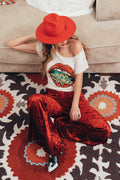 Mel Burgundy Velvet Bells