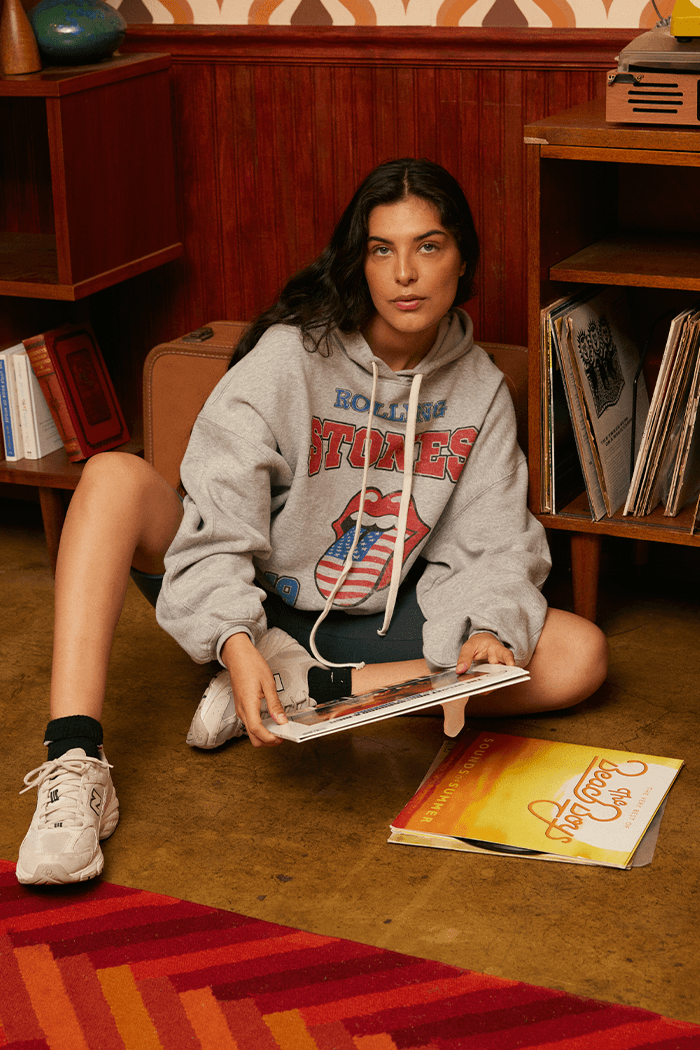 Rolling Stones 94' Boxy Hoodie - Life Clothing Co