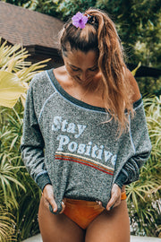Stay Positive Heather Sweater
