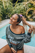 Stay Positive Heather Sweater - Life Clothing Co