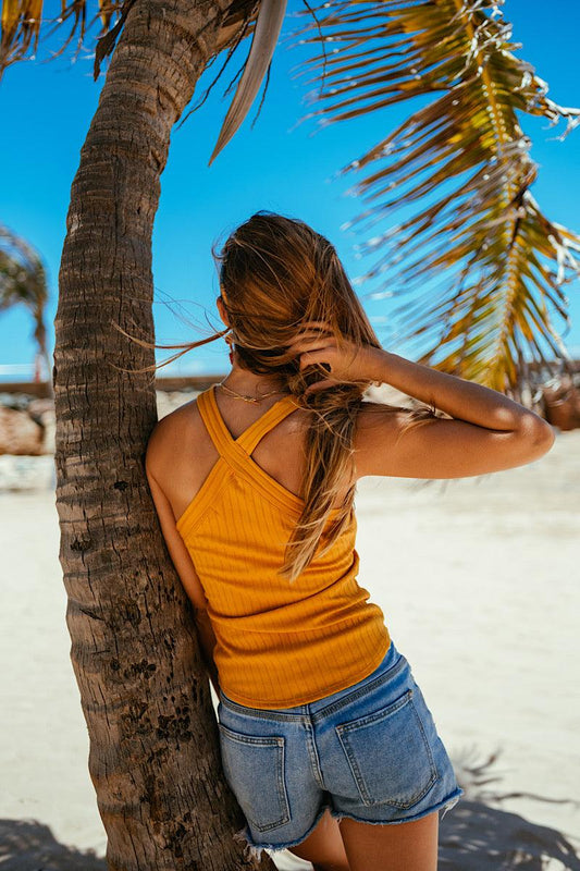 Orange Taylor Halter Top - Life Clothing Co