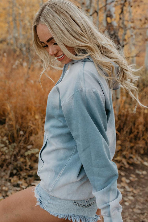 Blue Faded Freedom Hoodie - Life Clothing Co