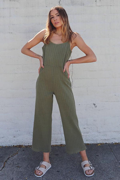 Olive Happy Jumpsuit - Life Clothing Co