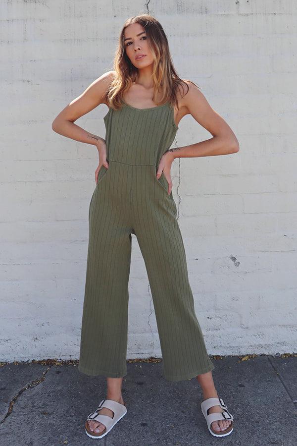 Olive Happy Jumpsuit - Life Clothing Co