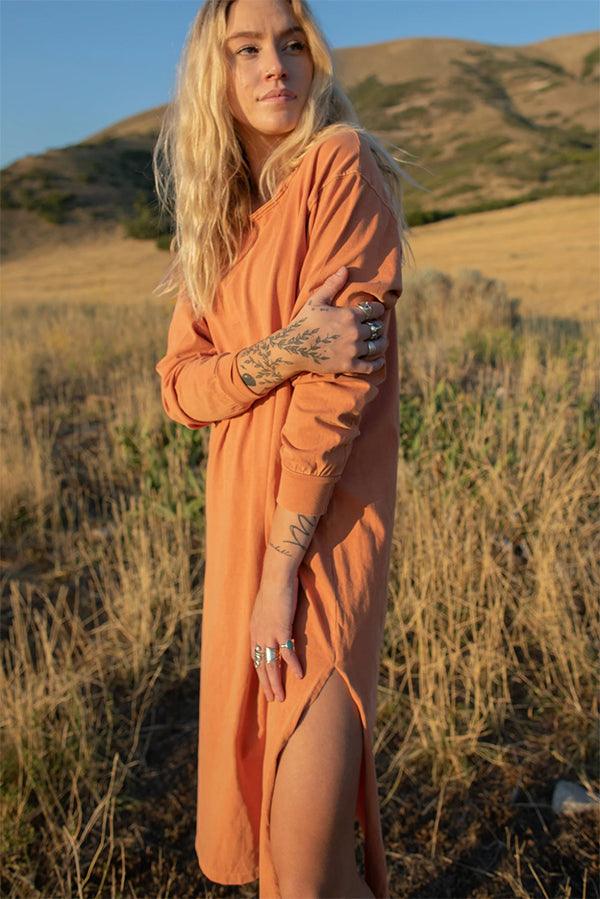 Peach Taylor Dress - Life Clothing Co