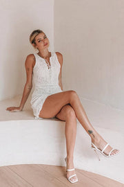 White Deliliah Lace Romper - Life Clothing Co