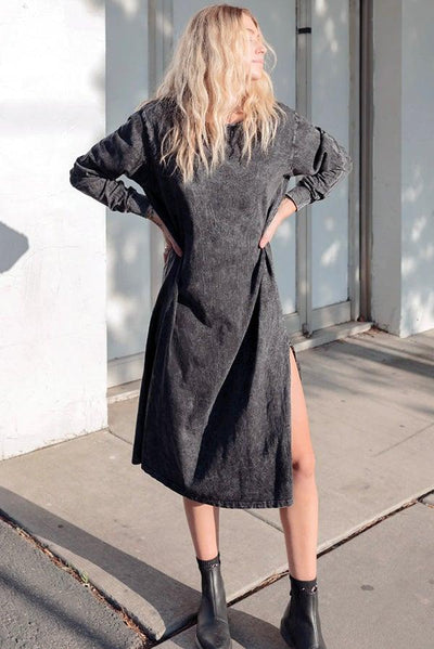 Washed Black Taylor Dress - Life Clothing Co