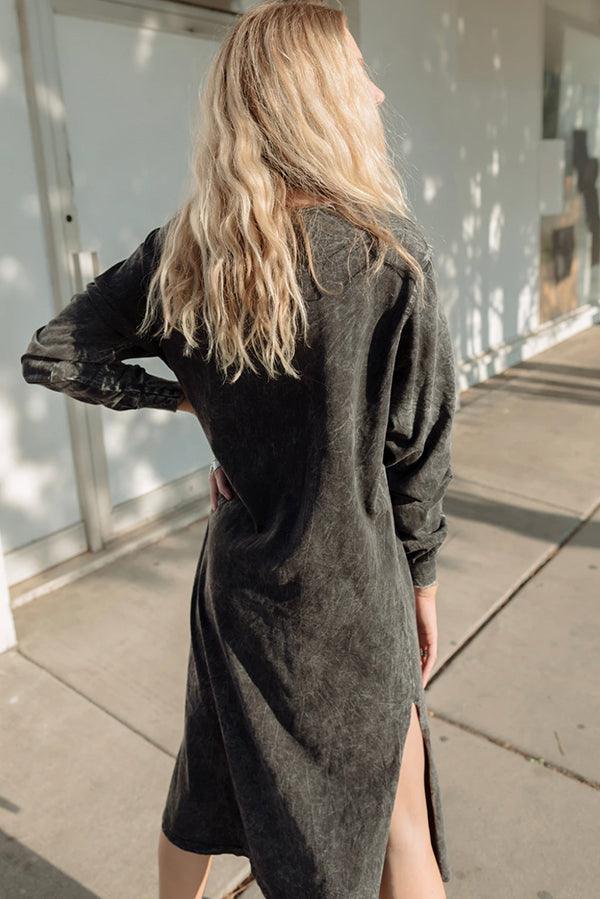 Washed Black Taylor Dress - Life Clothing Co