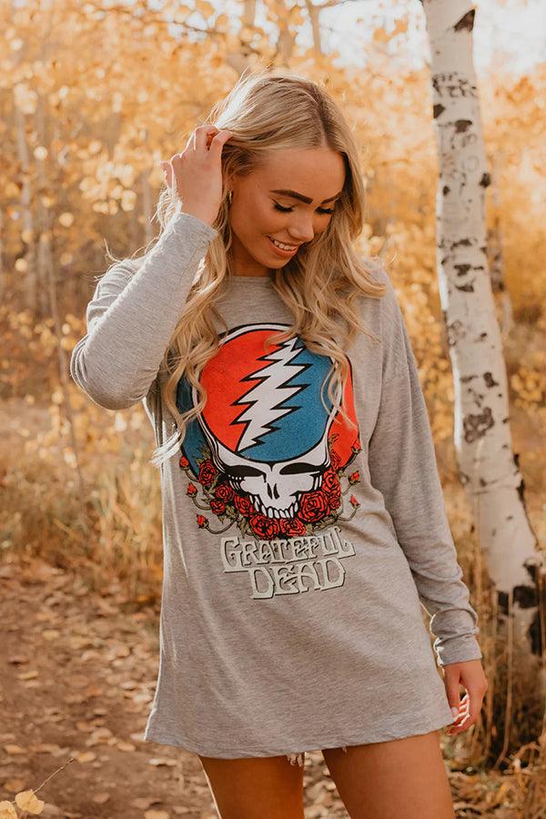 Grey Grateful Dead Long Sleeve - Life Clothing Co