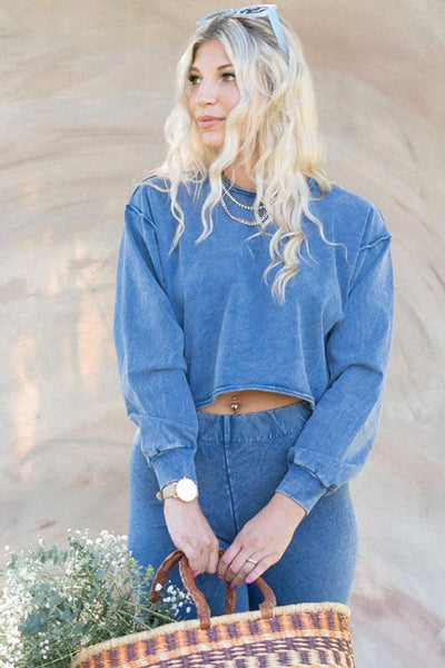 Happiness Denim Sweatshirt - Life Clothing Co