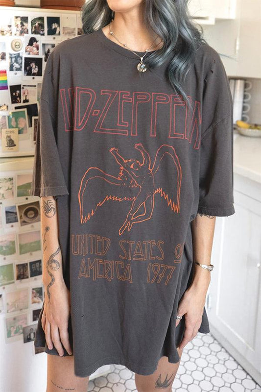 Led Zeppelin USA Tour 77' Oversized Tee - Life Clothing Co