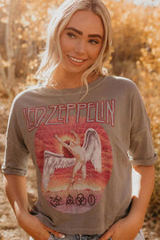 Grey Led Zeppelin Quarter Sleeve Tee - Life Clothing Co