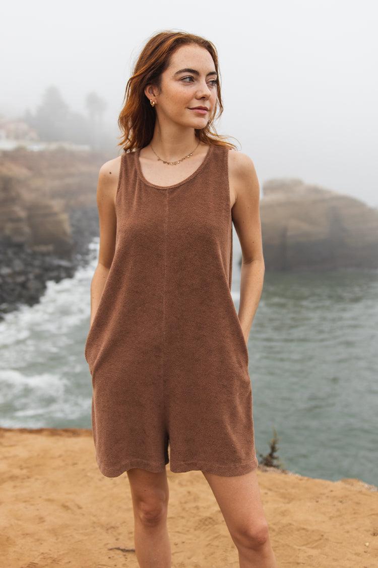 Brown Let it Go Romper - Life Clothing Co