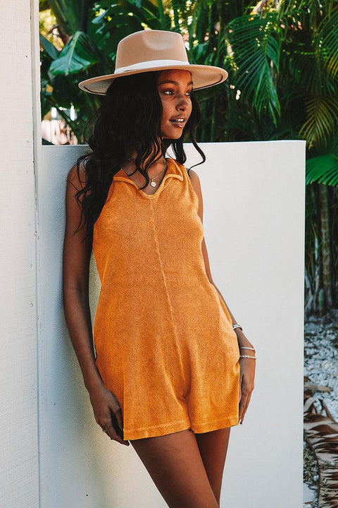Orange Let it Go Romper - Life Clothing Co