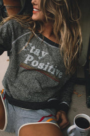 Stay Positive Heather Sweater - Life Clothing Co