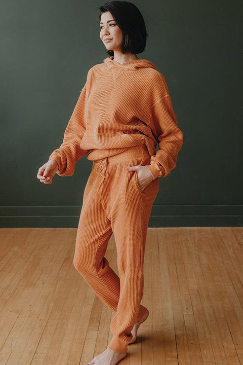 Waffle Orange Jogger Pants - Life Clothing Co