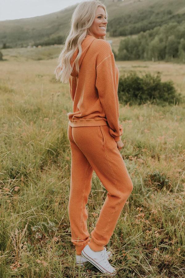 Waffle Orange Jogger Pants - Life Clothing Co