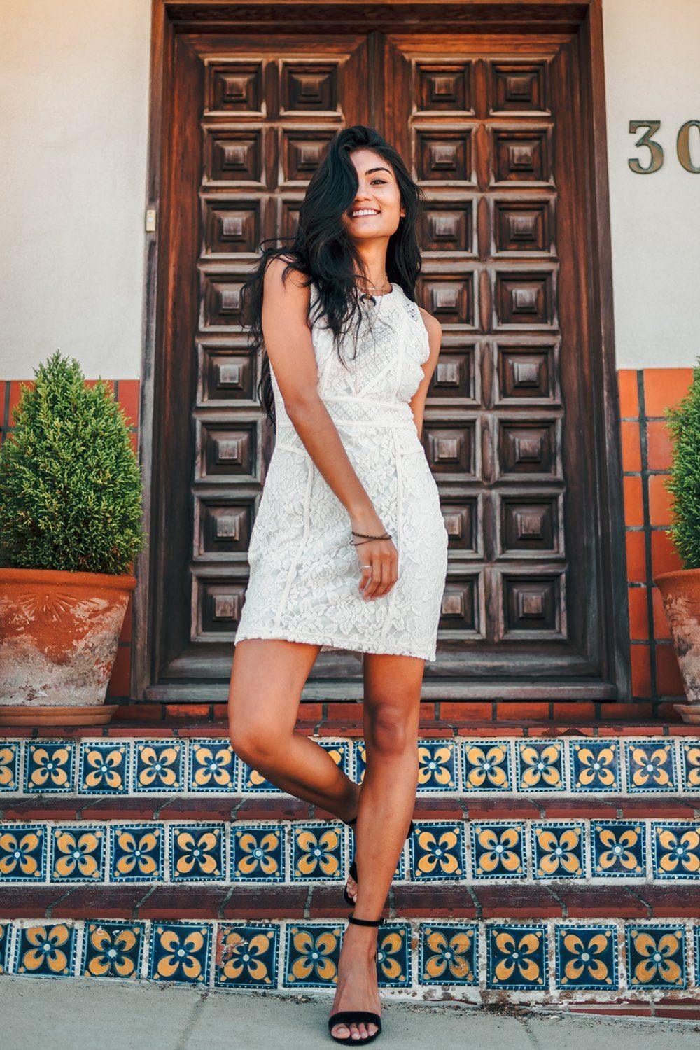 April Square-Neck Lace Dress - Life Clothing Co