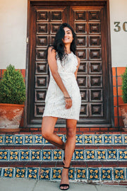 April Square-Neck Lace Dress - Life Clothing Co