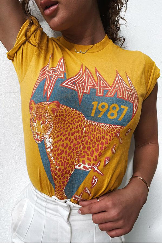 Def Leppard Half Leopard Vintage Tee - Life Clothing Co